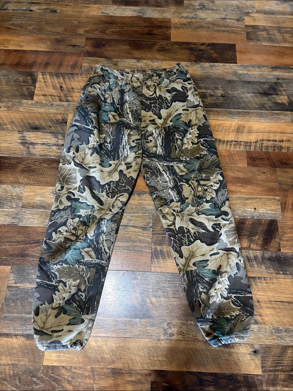 Vintage Jerzees Men's Camo Sweatpants‎ - Green/Brown/Black